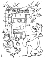 A coloring page of winnie the pooh